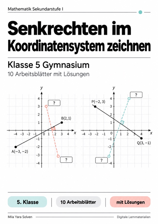 Cover: Senkrechten im Koordinatensystem zeichnen Klasse 5 Gymnasium