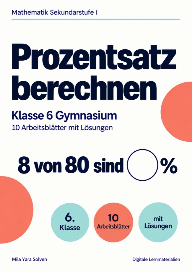Cover: Prozentsatz berechnen Klasse 6 Gymnasium