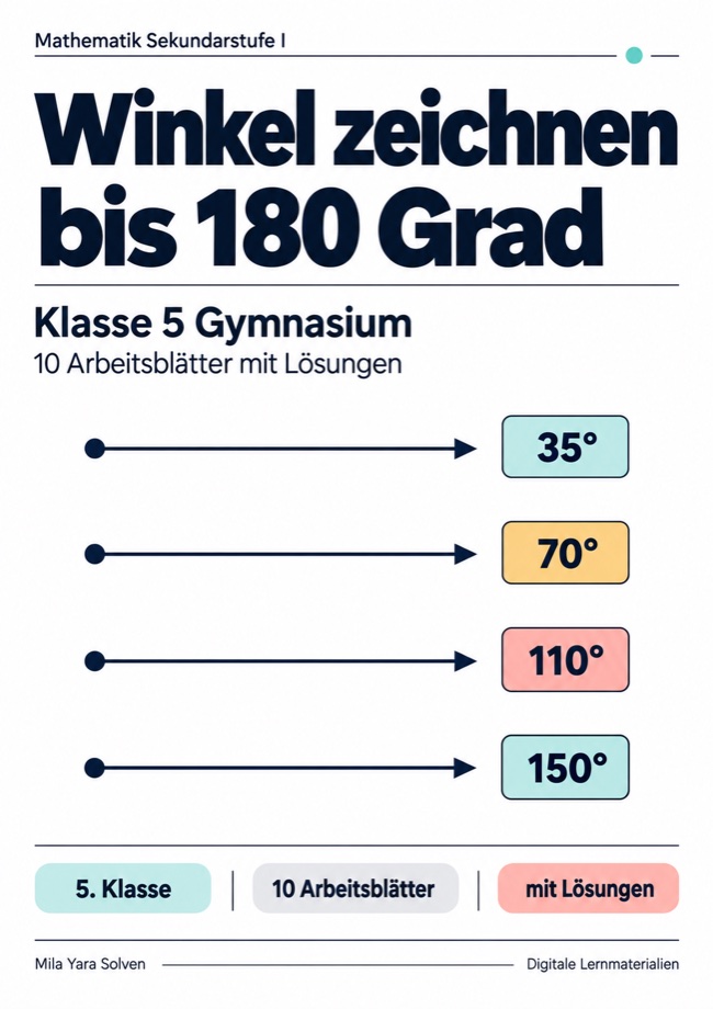 Cover: Winkel zeichnen bis 180 Grad Klasse 5 Gymnasium