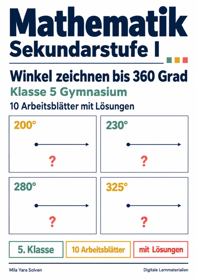 Cover: Winkel zeichnen bis 360 Grad Klasse 5 Gymnasium