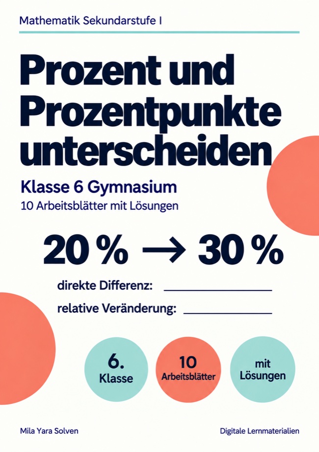Cover: Prozent und Prozentpunkte unterscheiden Klasse 6 Gymnasium