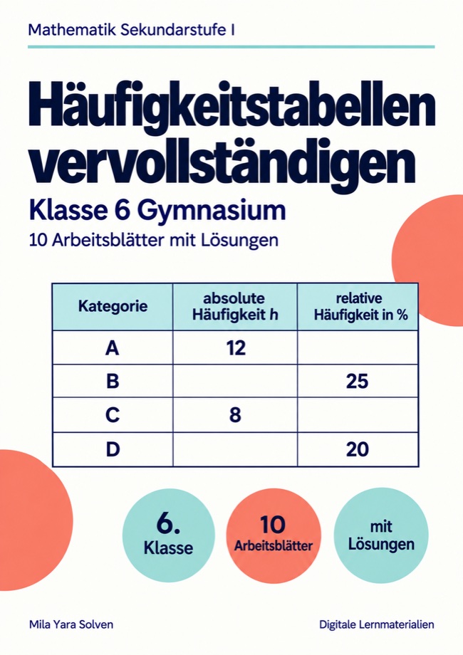 Cover: Häufigkeitstabellen vervollständigen Klasse 6 Gymnasium