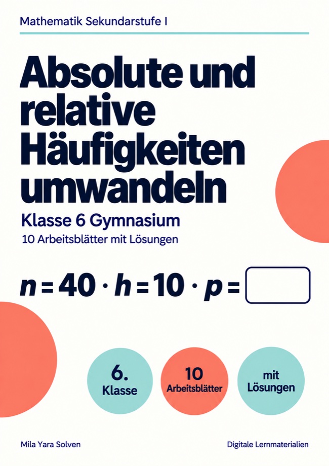 Cover: Absolute und relative Häufigkeiten umwandeln Klasse 6 Gymnasium