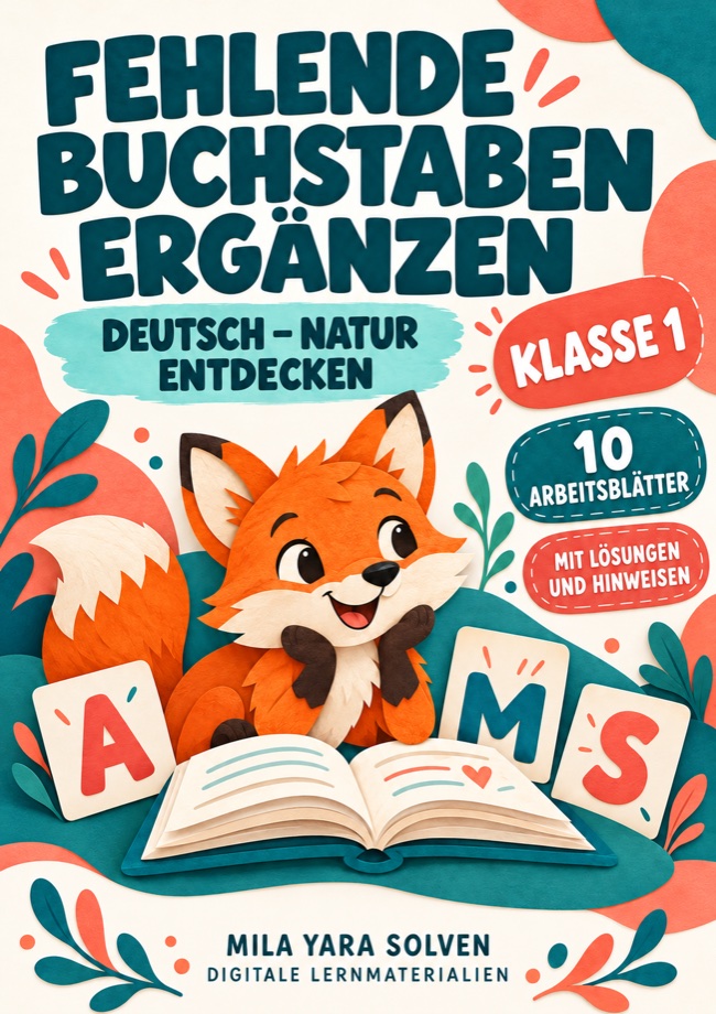 Cover: Fehlende Buchstaben ergänzen Klasse 1 - Natur entdecken