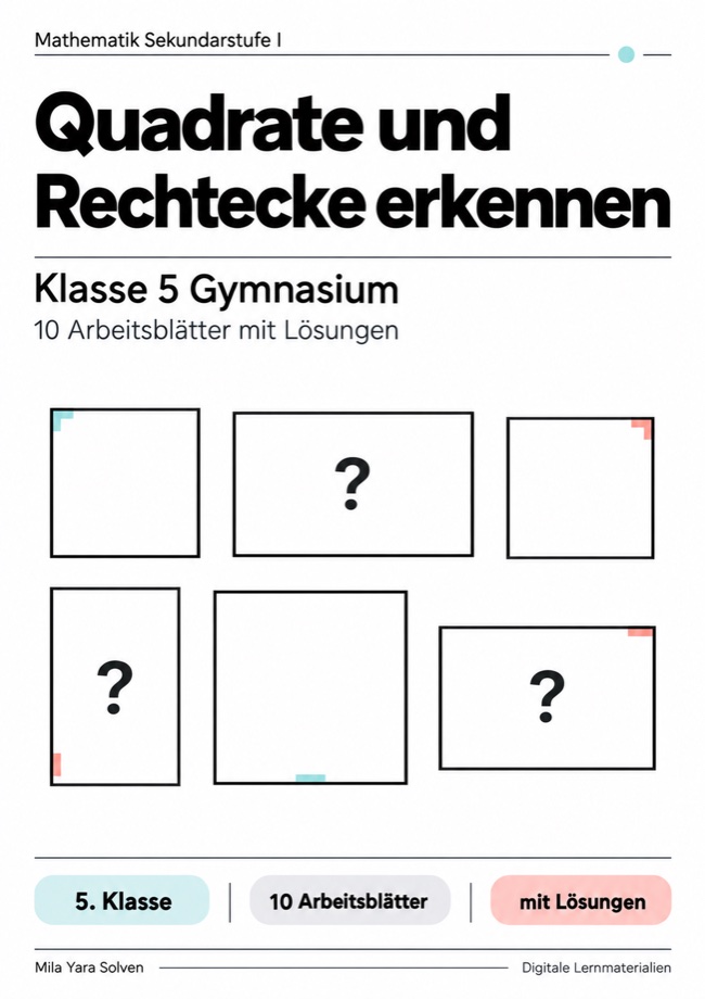 Cover: Quadrate und Rechtecke erkennen Klasse 5 Gymnasium
