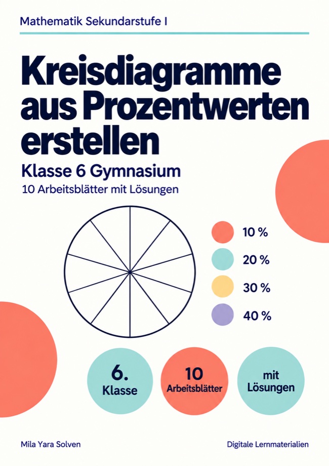 Cover: Kreisdiagramme aus Prozentwerten erstellen Klasse 6 Gymnasium