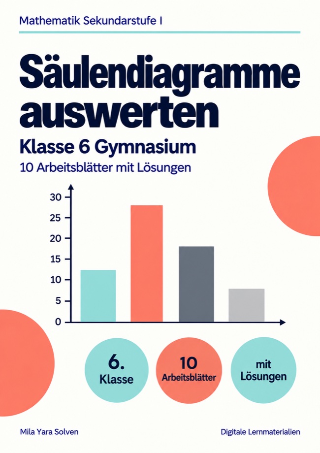 Cover: Säulendiagramme auswerten Klasse 6 Gymnasium