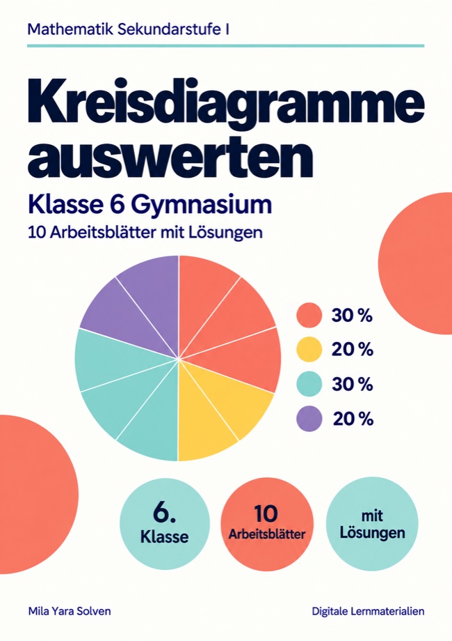 Cover: Kreisdiagramme auswerten Klasse 6 Gymnasium