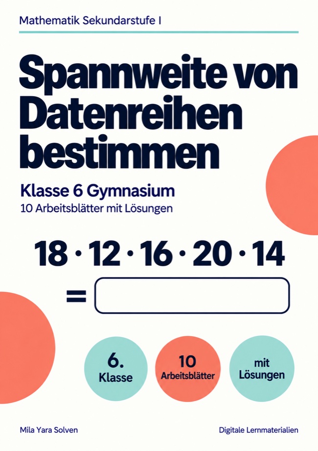 Cover: Spannweite von Datenreihen bestimmen Klasse 6 Gymnasium