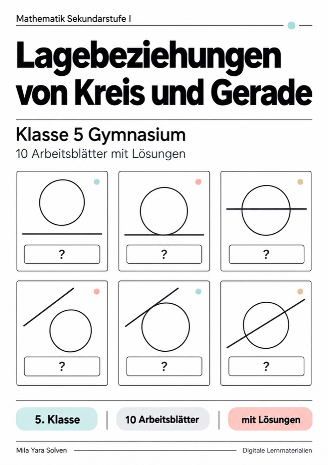 Cover: Lagebeziehungen von Kreis und Gerade Klasse 5 Gymnasium