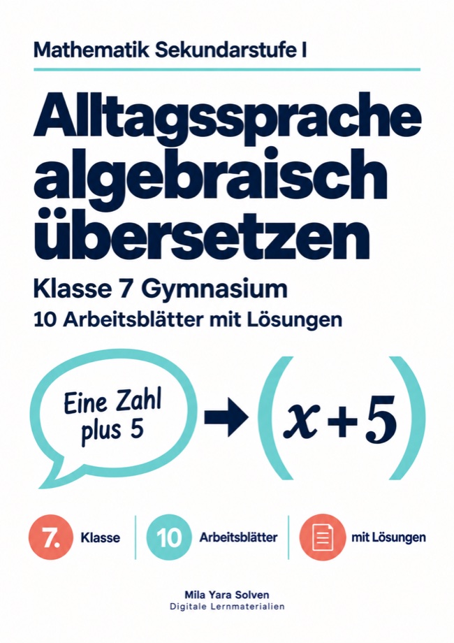 Cover: Alltagssprache algebraisch übersetzen