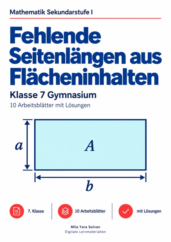 Cover: Fehlende Seitenlängen aus Flächeninhalten