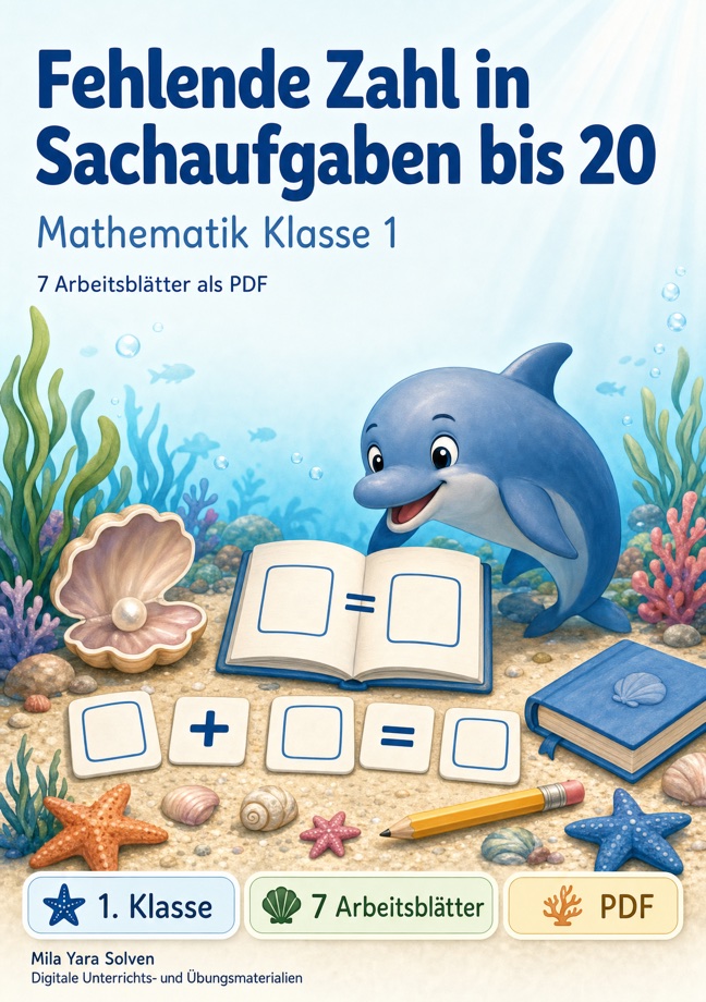 Cover: Fehlende Zahl in Sachaufgaben bis 20
