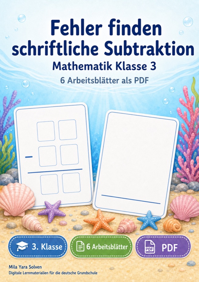 Cover: Fehler finden schriftliche Subtraktion
