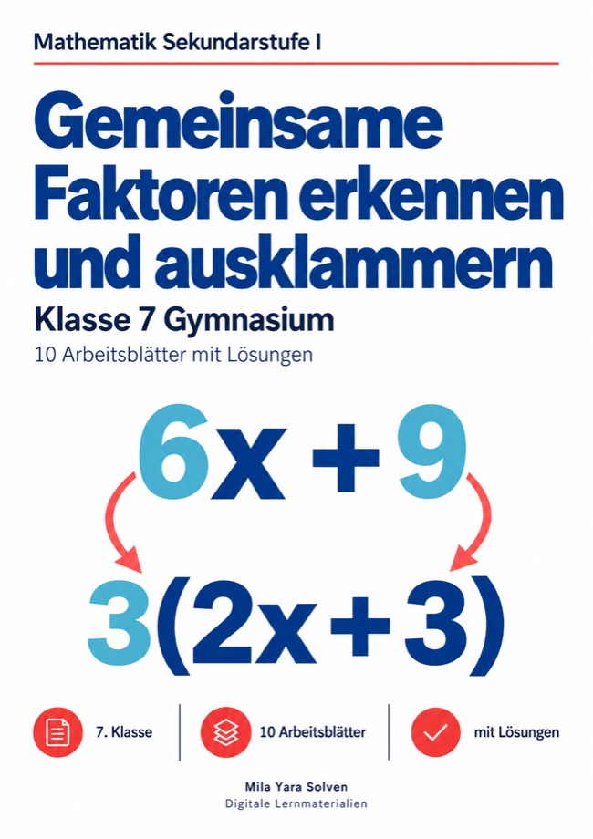Cover: Gemeinsame Faktoren erkennen und ausklammern