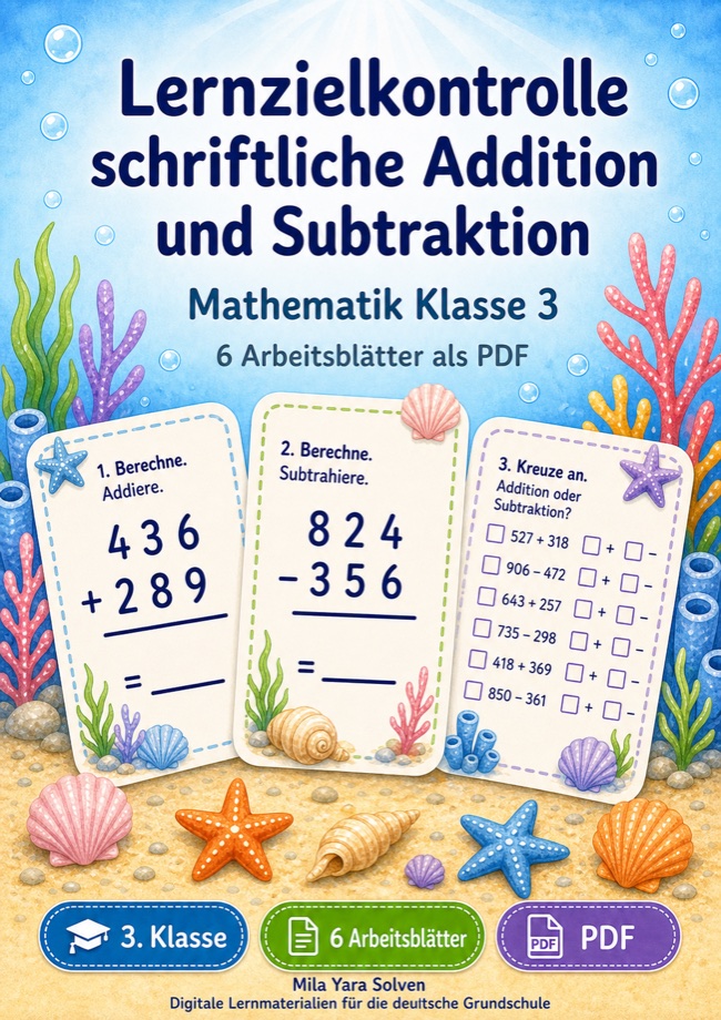 Cover: Lernzielkontrolle schriftliche Addition und Subtraktion