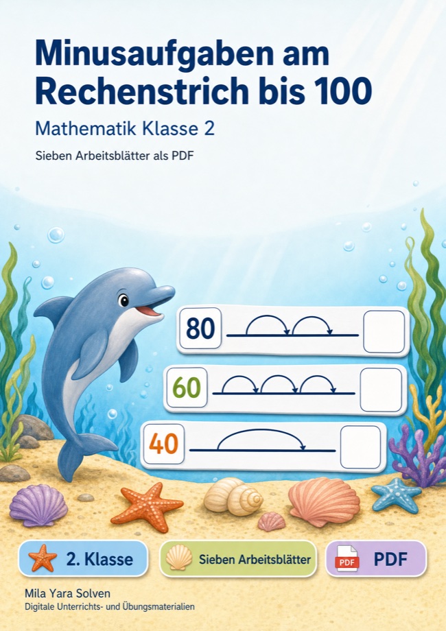 Cover: Minusaufgaben am Rechenstrich bis 100