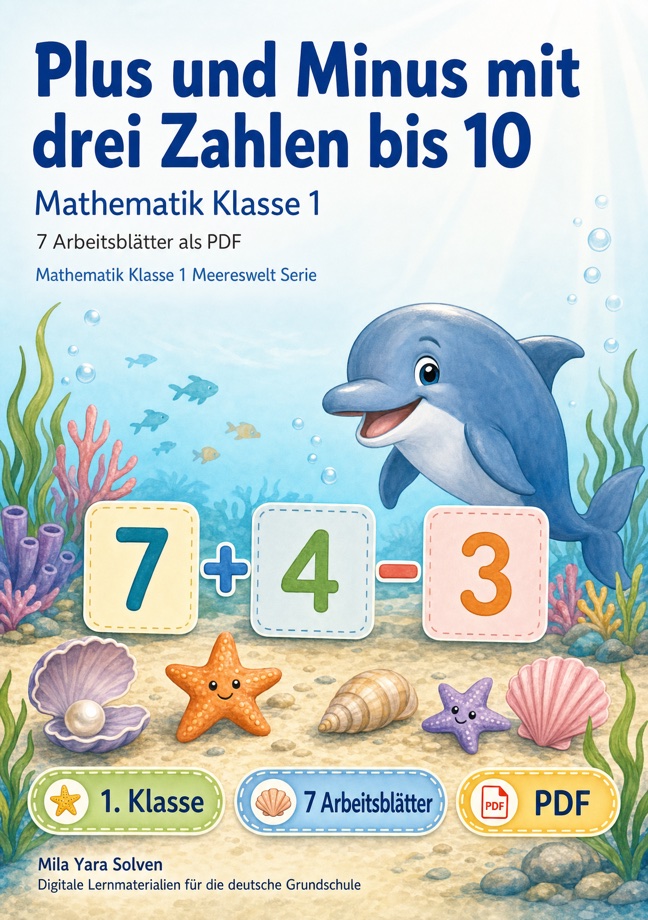 Cover: Plus und Minus mit drei Zahlen bis 10