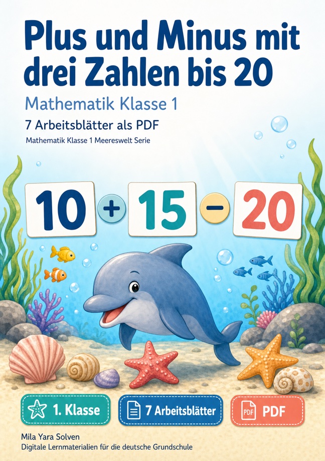 Cover: Plus und Minus mit drei Zahlen bis 20