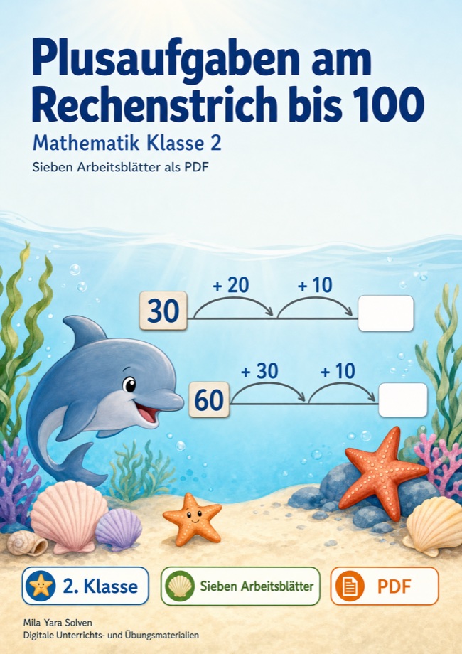 Cover: Plusaufgaben am Rechenstrich bis 100