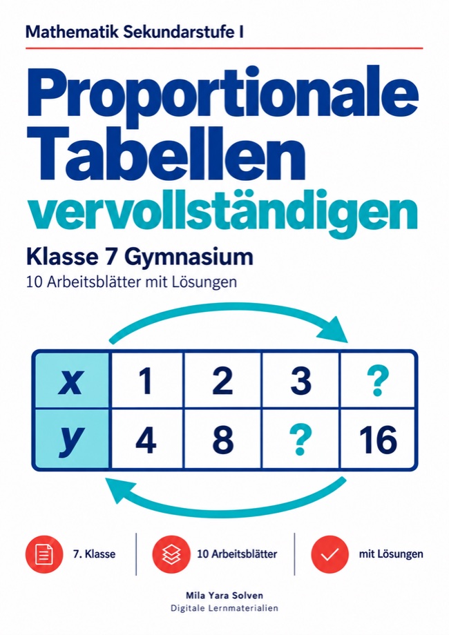 Cover: Proportionale Tabellen vervollständigen