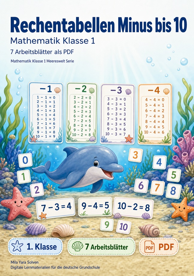 Cover: Rechentabellen Minus bis 10
