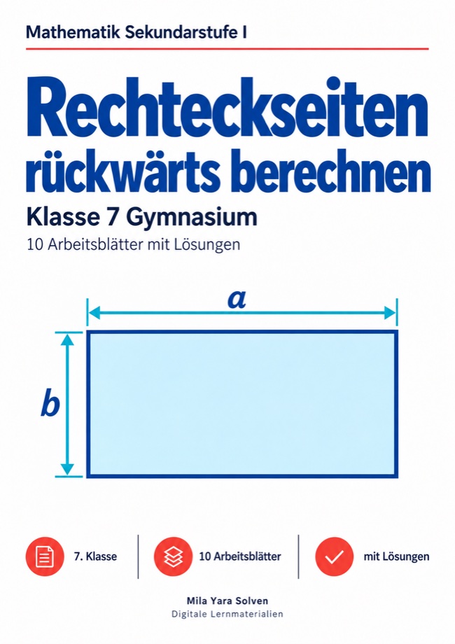 Cover: Rechteckseiten rückwärts berechnen