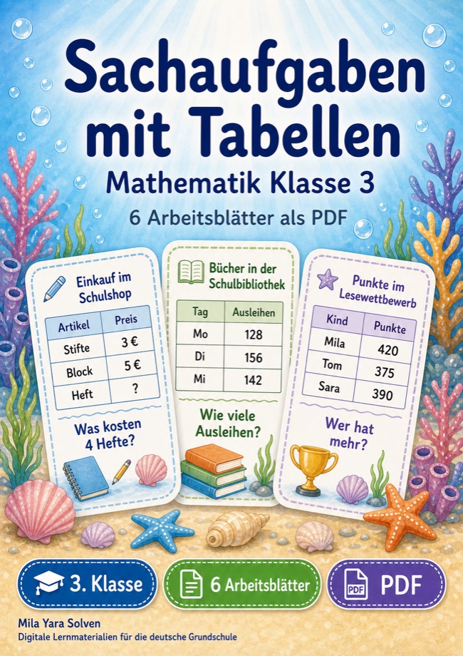 Cover: Sachaufgaben mit Tabellen