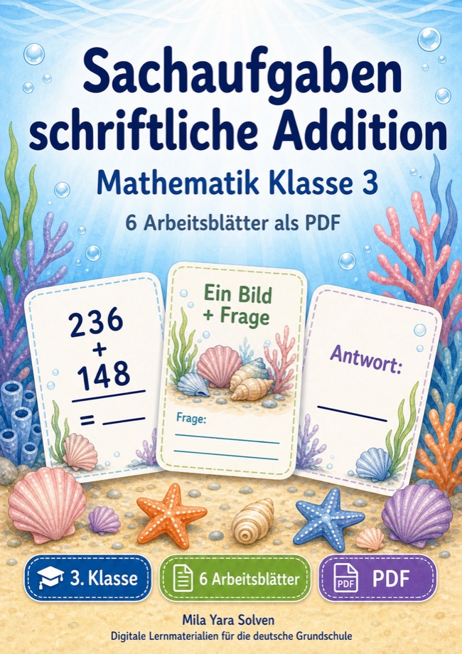 Cover: Sachaufgaben schriftliche Addition