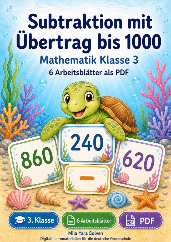 Cover: Subtraktion mit Übertrag bis 1000