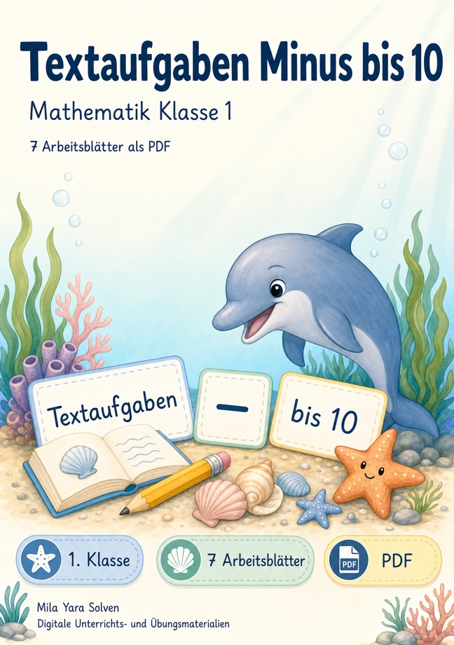Cover: Textaufgaben Minus bis 10
