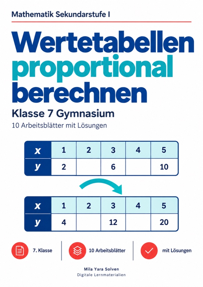 Cover: Wertetabellen proportional berechnen