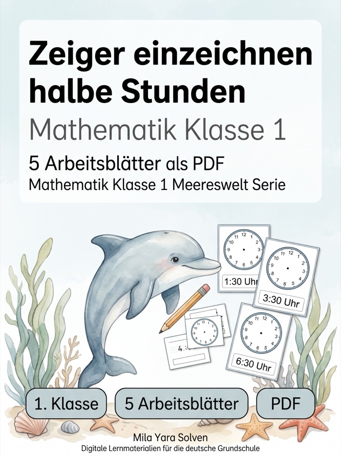 Cover: Zeiger einzeichnen halbe Stunden
