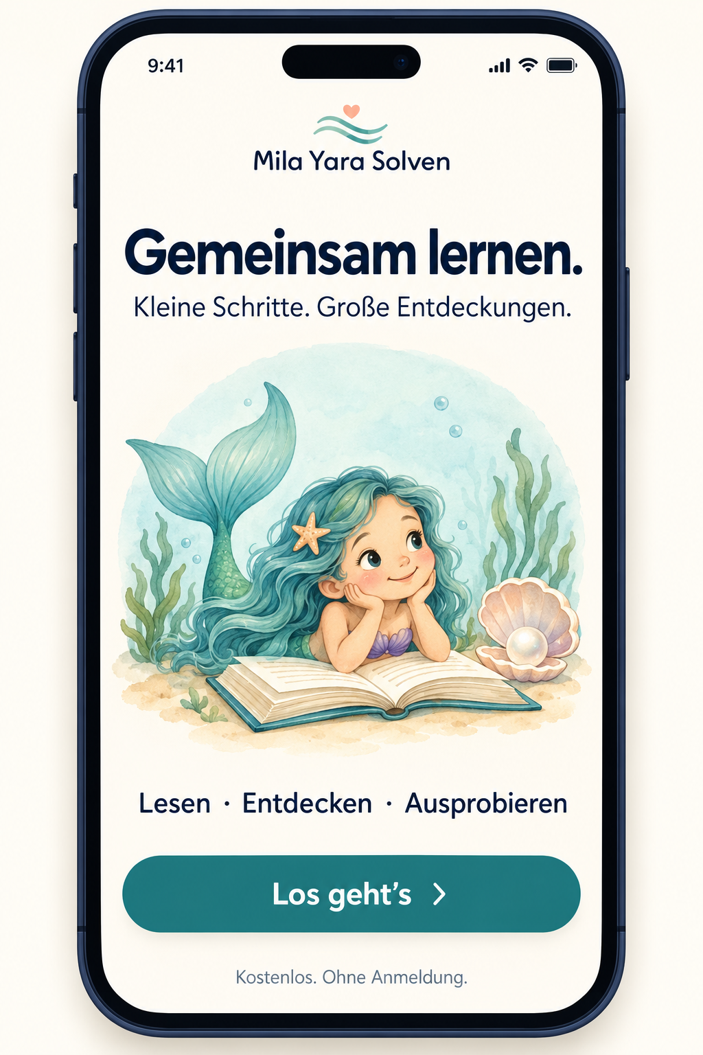 Früher Entwurf des freundlichen App-Einstiegs